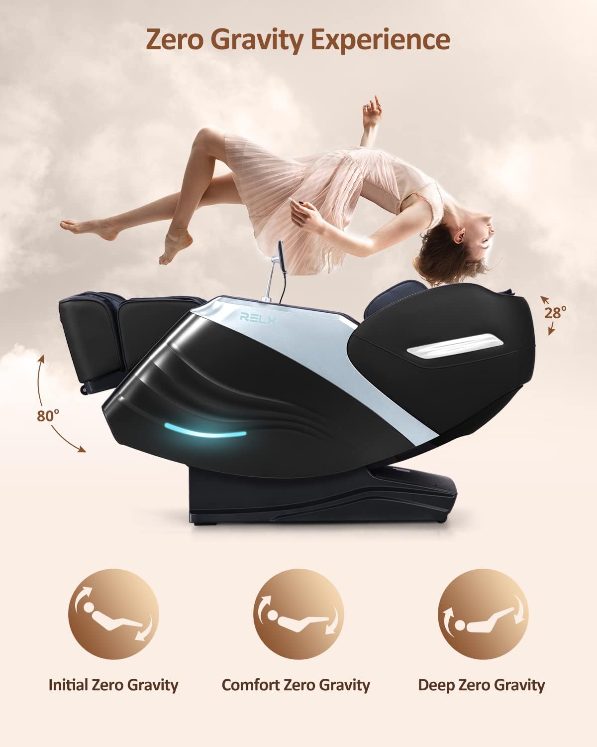 2025 Massage Chair Full Body, 15 Modes Zero Gravity Sl-Track Shiatsu Massage Chair Built-In Heat System, Airbag Massage with Body Scan, Deep Yoga Stretch, Calfrest Extension and AI Control(Black)