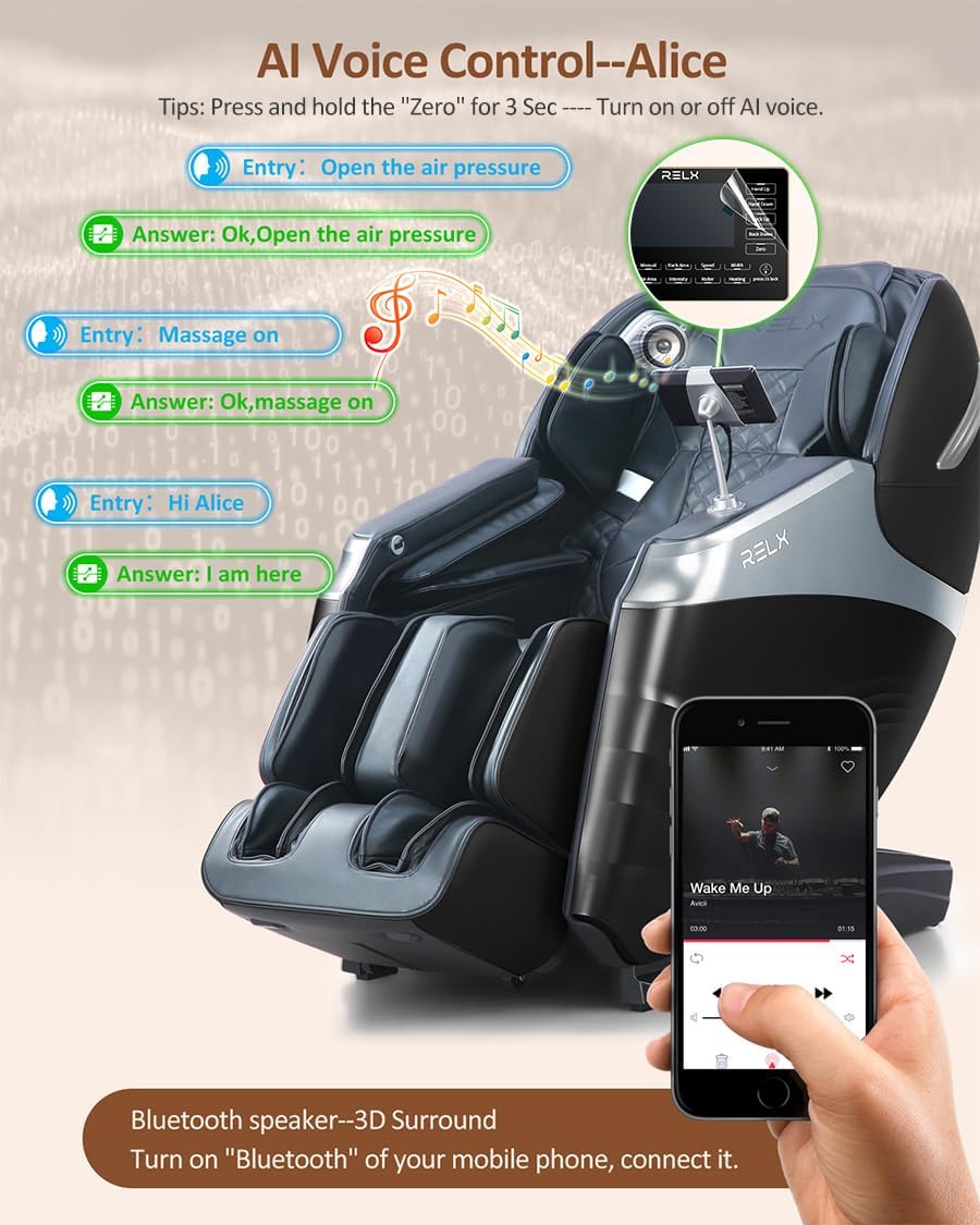 2025 Massage Chair Full Body, 15 Modes Zero Gravity Sl-Track Shiatsu Massage Chair Built-In Heat System, Airbag Massage with Body Scan, Deep Yoga Stretch, Calfrest Extension and AI Control(Black)